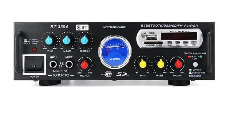 Amplificator audio cu Bluetooth BT-339A statie USB MP3 Radio FM 2x30W / 12V